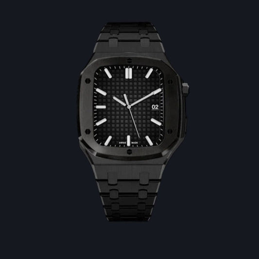 Breathtaking luxury - Stainless Steel Case + Strap Modification Kit for Apple Watch - Black