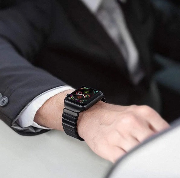 Where Time Meets Luxury - Ceramic Apple Watch Strap - Black