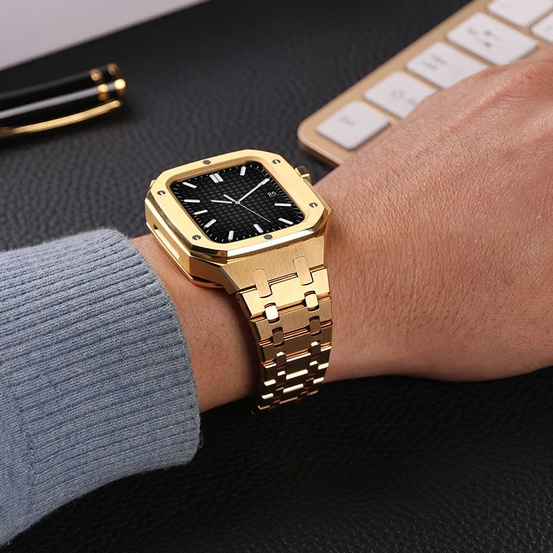 Breathtaking luxury - Stainless Steel Case + Strap Modification Kit for Apple Watch - Rose gold